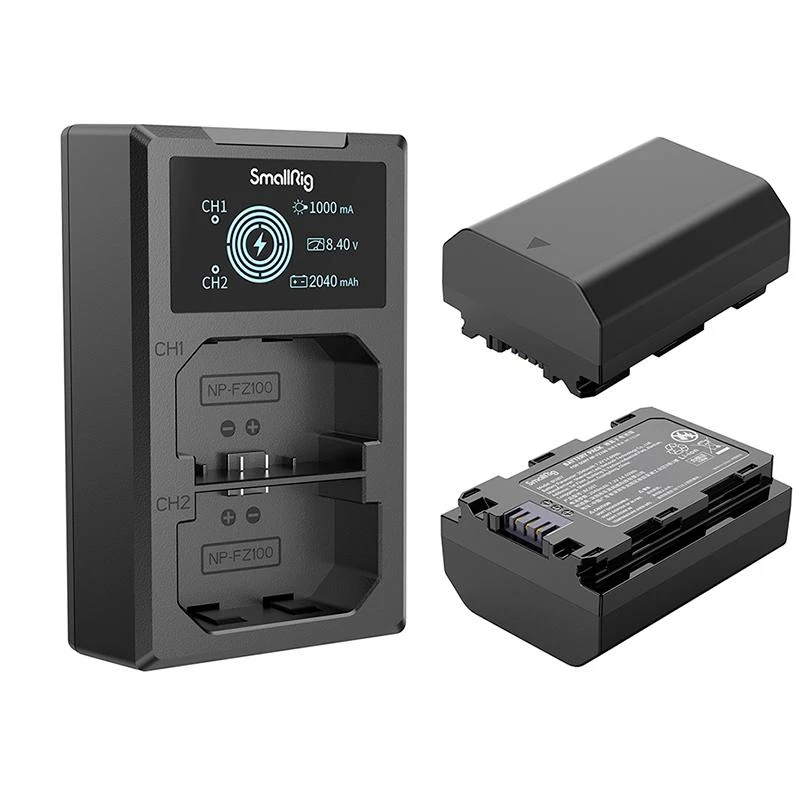  Kit SmallRig 3824 Carregador Duplo + 2 Baterias NP-FZ100