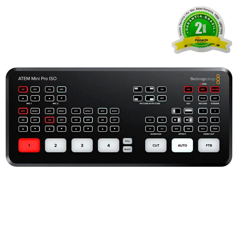 Switcher Blackmagic Design Atem Mini Pro Iso (2 anos de garantia em Brasil)