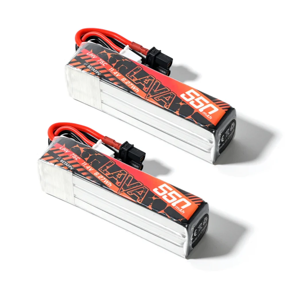 Bateria Beta FPV Lava 3S 550 MAH 75C Séries (2 Peças)