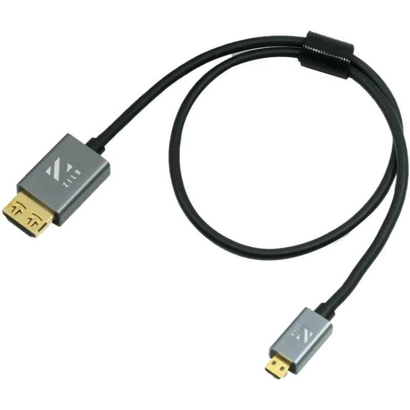 Cabo HDMI Zilr High Speed 10 Bits 4K HD Ethernet HDMI Tipo A Para Tipo D Micro 45CM