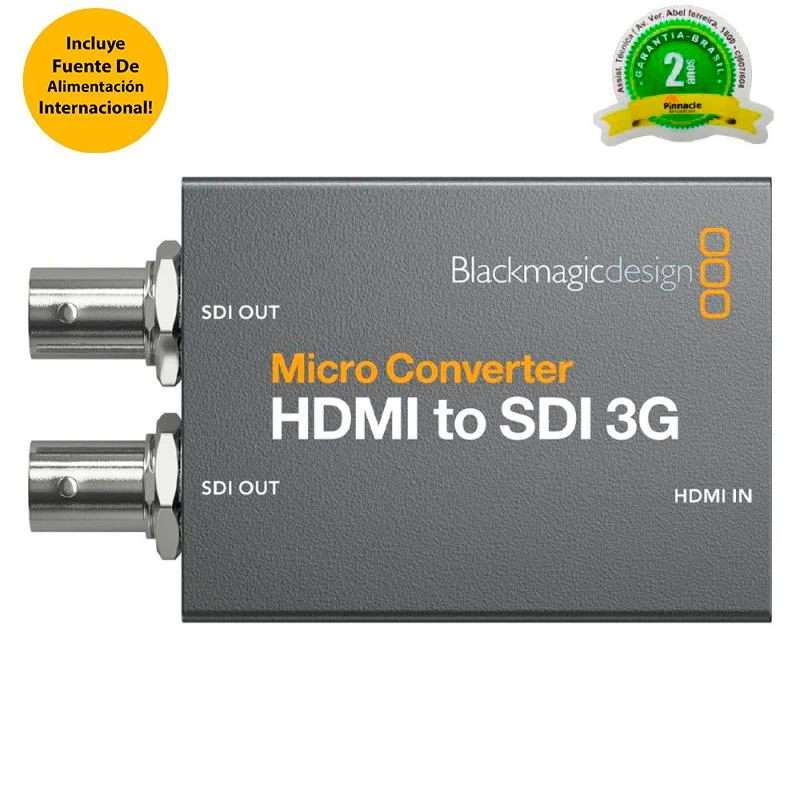 Micro Conversor Blackmagic  HDMI A SDI 3G C/ Fonte ( 2 anos de garantia em Brasil)