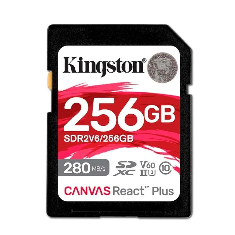 Memoria SD Kingston Canvas React Plus 256GB 280MBS - SDR2V6/256GB V60