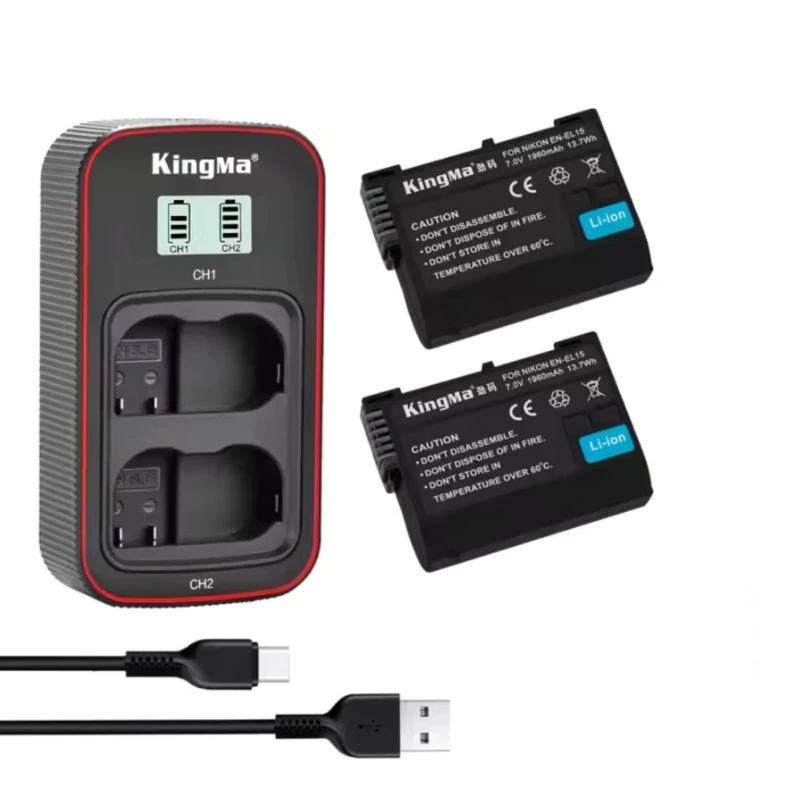 Kingma EN-EL15 Kit 2 Baterias + Carregador
