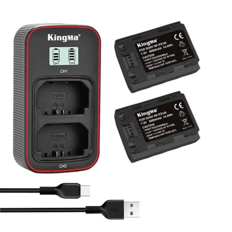 Kit Kingma NP-FZ100 2 Baterias + Carregador