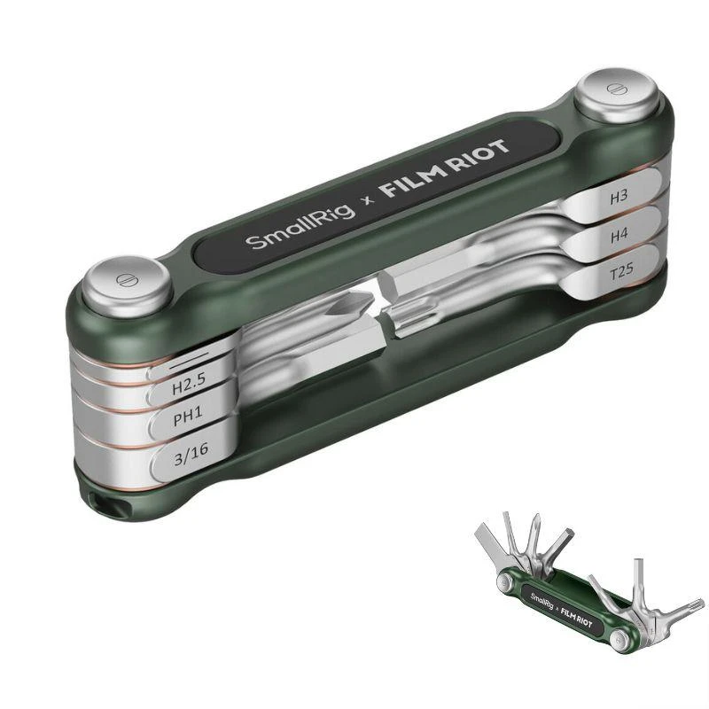 SmallRig X Film Riot 7-In-1 Folding Wrench Set With Multiple Angle Green  4812