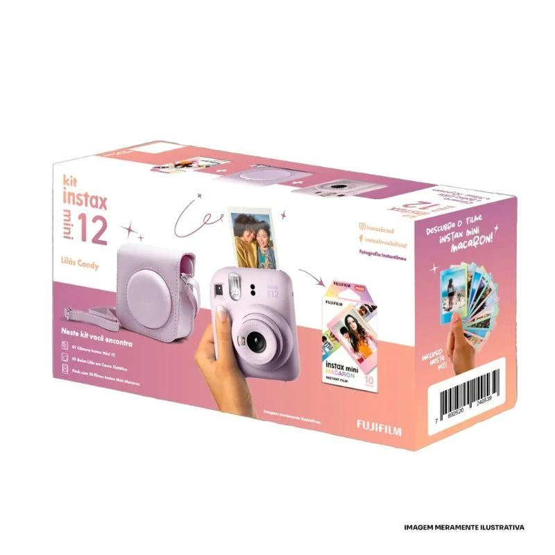Camara Kit Instax Mini 12 Lilas Candy