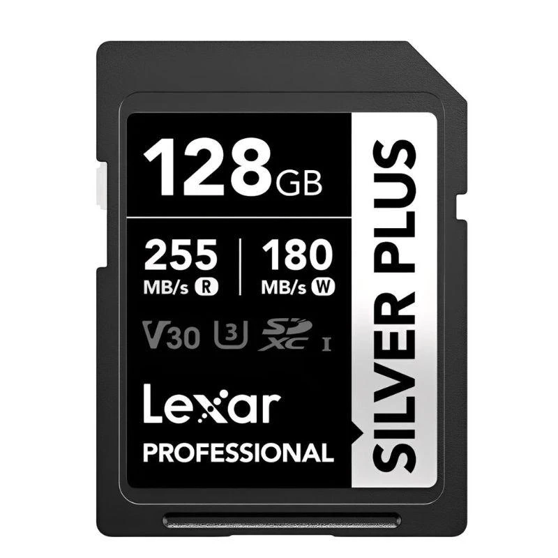 Cartão De Memoria SD Lexar Profesional Silver Plus 255-180 MB/s C10 U3 V30 UHS-I 128 GB - (LSDSIPL128G-BNNNG)