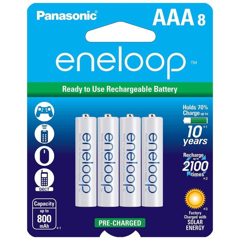 Pilhas Recarregavel Panasonic Eneloop  AAA8