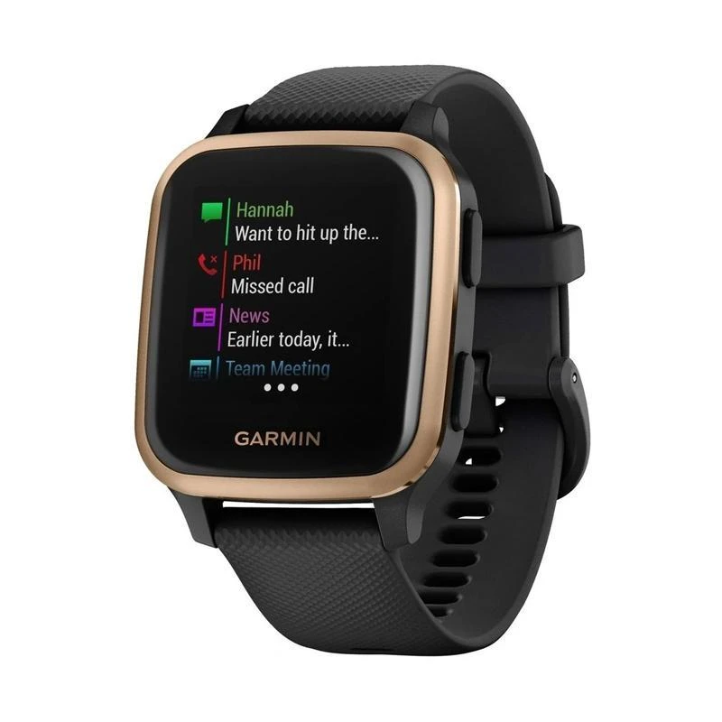 Relogio Smartwatch Garmin Venu SQ Music Light Black/Rose Gold (010-02426-15)
