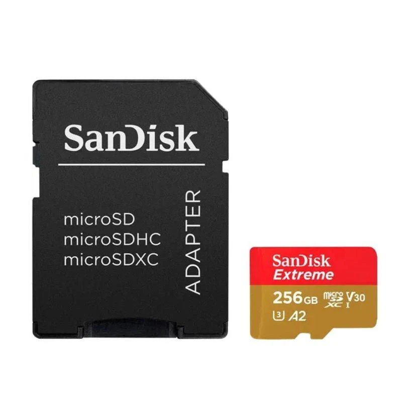 Cartão De Memoria Micro SD Sandisk Extreme 256GB 190-130 MB/S U3 (SDSQXAV-256G-GN6M)