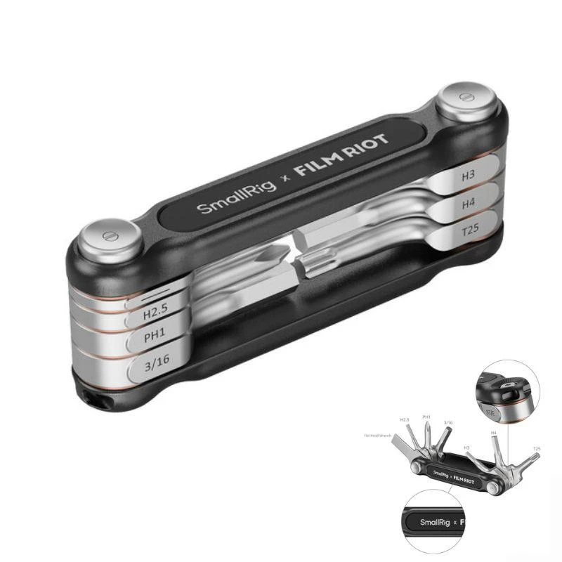 SmallRig X Film Riot 7-In-1 Folding Wrench Set With Multiple Angle Black 4374