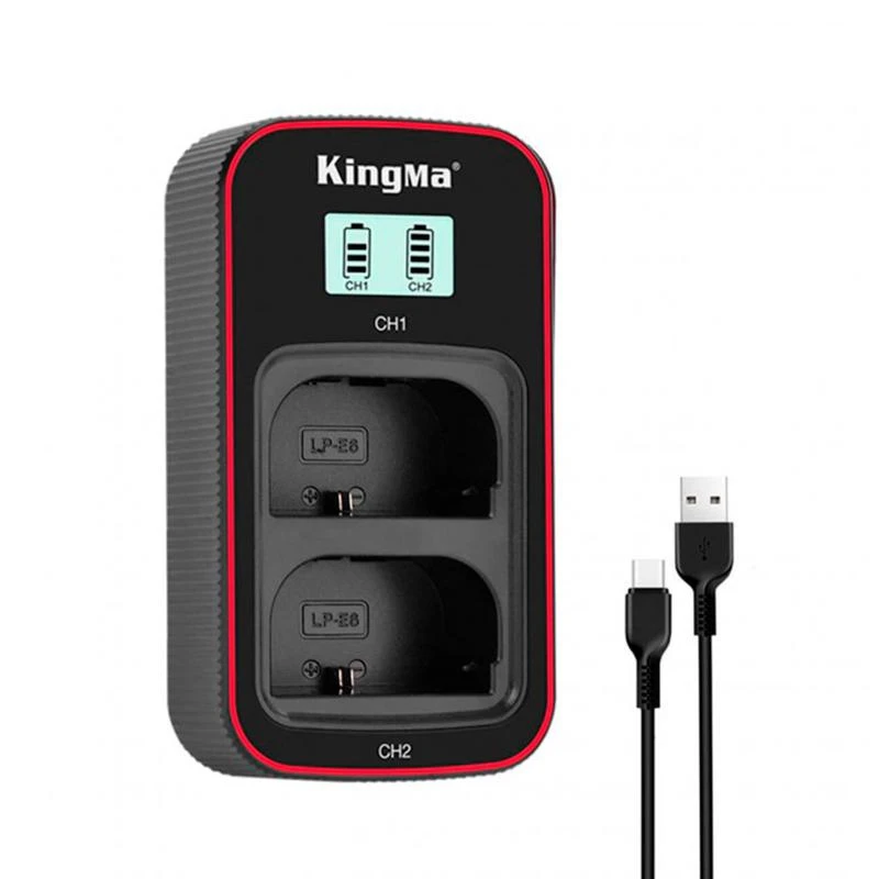 Carregador Duplo Kingma LCD  LP-E6