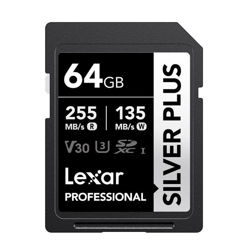 Cartão De Memoria SD Lexar Silver Plus 255-135Mb/S C10 (LSDSIPL064G-BNNNU)