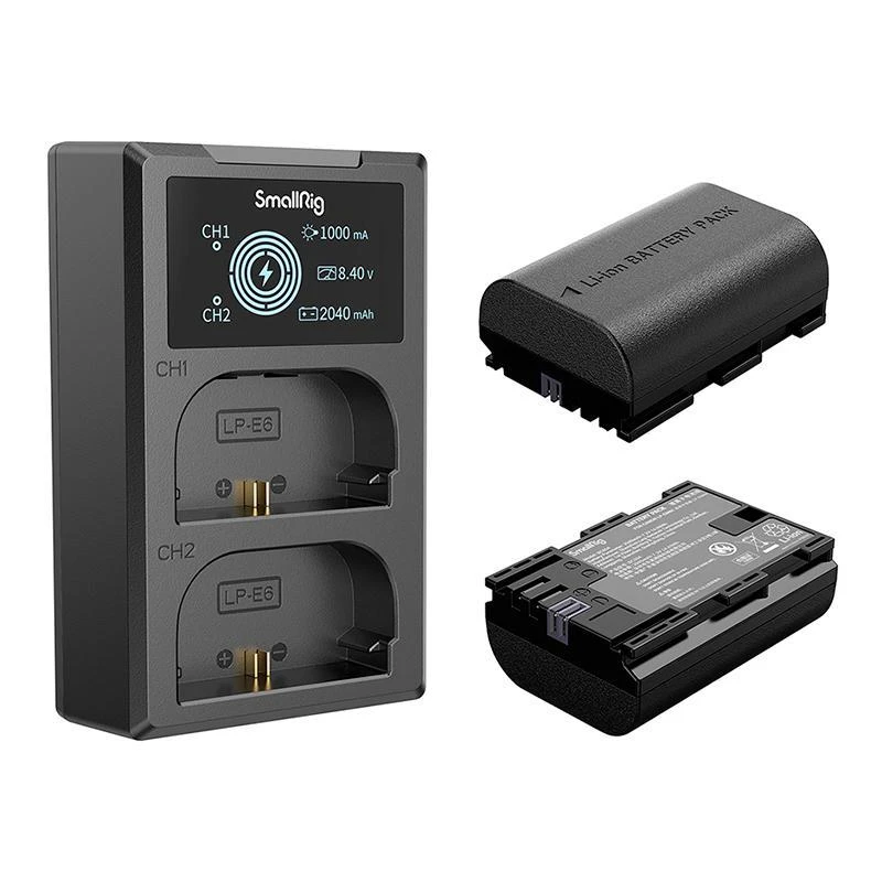 Kit SmallRig 3821 Carregador Duplo + 2 Baterias LP-E6NH