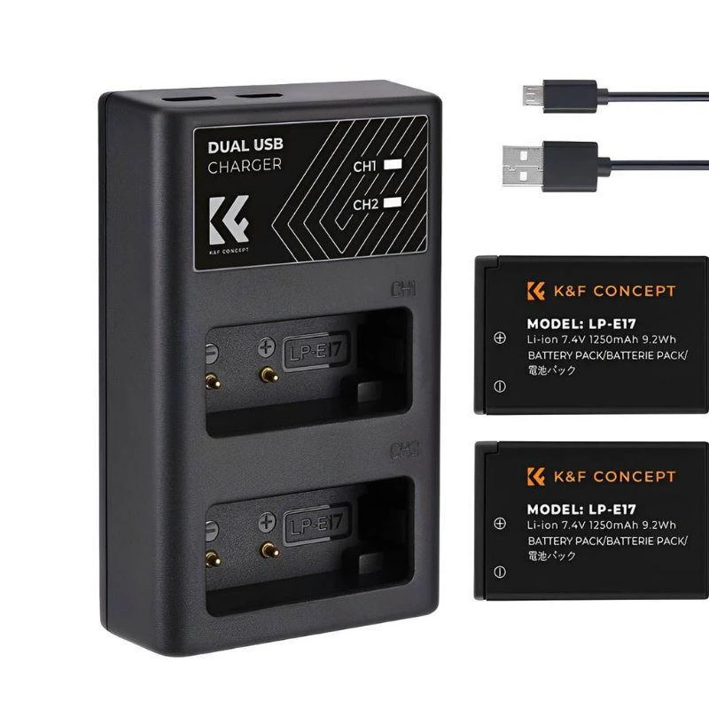 Kit De Bateria E Carregador K&F LP-E17 Para Canon (KF28.0014)