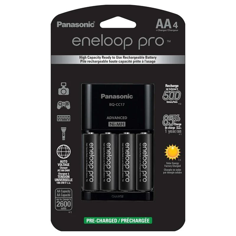 Carregador Panasonic Eneloop Pro C/4 Pilhas 2600 mAh