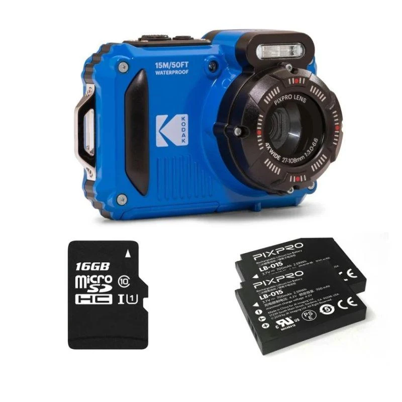 Câmera Kodak PIXPRO WPZ2 Blue ( X2 Bat +16Gb)