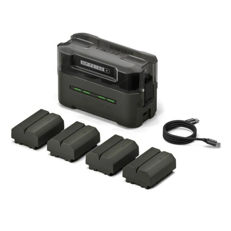 Tilta NP-FZ100 Charging Station Battery Kit (4 Batteries) - Green - TB