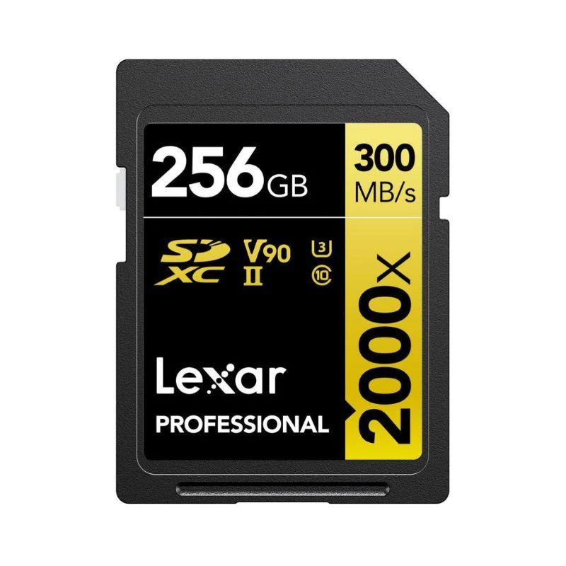 Cartão De Memoria SD 256GB Lexar Prof. Gold 2000X 300-260Mb/S C10 V90
