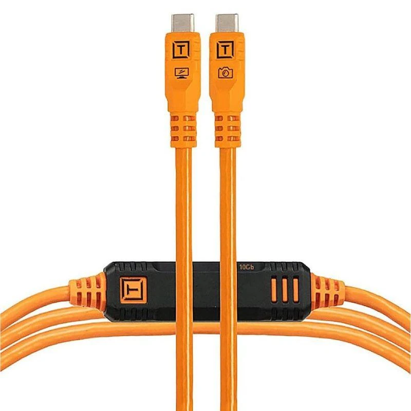 Cabo USB-C para USB-C Tether Tools TetherPro 10 Gbps para Câmera - Laranja 4.6 metros (CUC15G2-ORG)